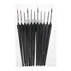 Набор кистей для рисования, нейлон, 11 штук: № 00000, 000, 00, 0, 1, 2, 3, 4, 5, 6, 7, Calligrata, круглые, деревянная ручка, международный размер - Фото 8