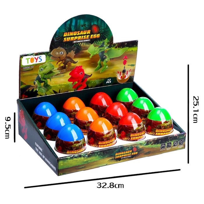 Конструктор винтовой «Мир динозавров», сюрприз в яйце, с отверткой, 5 видов, МИКС - фото 1886735232