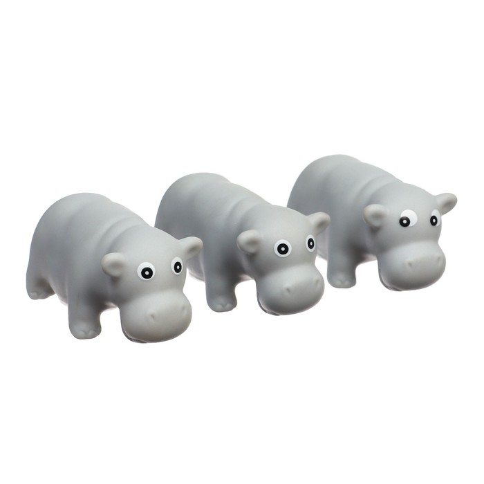 Набор игрушек для игры в ванне «Бегемотик», мыльница, 3 игрушки, с пищалкой 52089