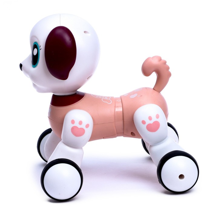 Робот собака «Мой любимый питомец» IQ BOT, на пульте управления, интерактивный: звук, музыкальный, сенсорный, на аккумуляторе, бордовый - фото 1883796668
