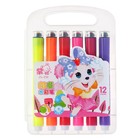 Фломастеры 12 цветов, Calligrata, кистевидный наконечник, с печатью - Фото 2