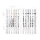 Набор маркеров 12 цветов, двусторонние, пулевидный и скошенный наконечники - Фото 7