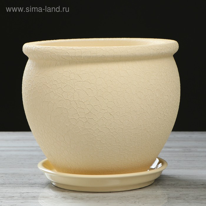 Горшок для цветов "Вьетнам", шёлк, бежевый, 5 л - Фото 1