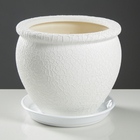 Горшок для цветов "Вьетнам" шёлк, белый, керамика, 5 л - Фото 1