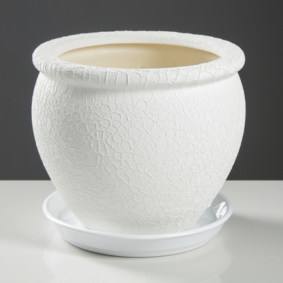 Горшок для цветов "Вьетнам" шёлк, белый, керамика, 5 л