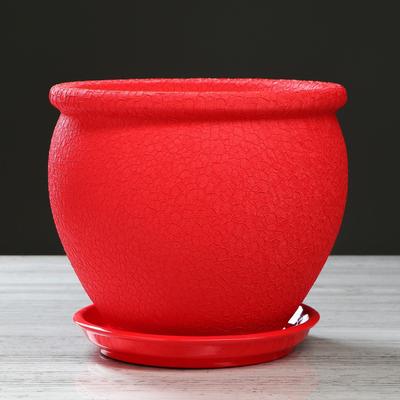 Горшок для цветов "Вьетнам" шёлк, красный, керамика, 5 л
