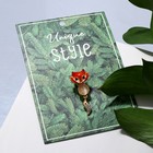 Значок «Лисичка» с подвижным хвостиком, цветной в золоте - Фото 2