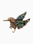 Брошь «Галиотис» колибри, цвет зелёный в чернёном золоте - Фото 1
