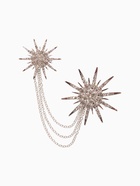 Брошь «Сияние» с цепочками, цвет белый в серебре - Фото 1