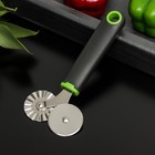 Нож для пиццы и теста двухсторонний Доляна Lime, 17×7,5 см, цвет чёрно-зелёный - фото 9485678