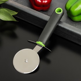 Нож для пиццы и теста Доляна Lime, 20,5×6,5 см, цвет чёрно-зелёный