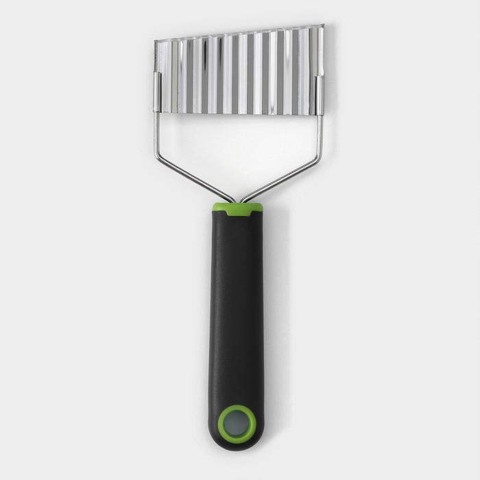 Нож для фигурной нарезки Доляна Lime, 20 см, нержавеющая сталь, цвет чёрно-зеленый - фото 1907342592