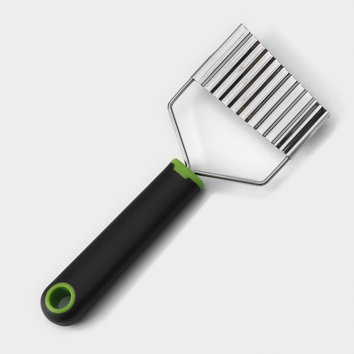Нож для фигурной нарезки Доляна Lime, 20 см, нержавеющая сталь, цвет чёрно-зеленый - фото 1907342593