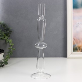 Подсвечник стекло на 1 свечу "Эльзас" прозрачный 30х8,5х8,5 см