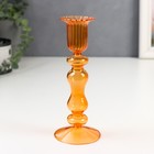 Подсвечник стекло на 1 свечу "Гаронн" прозрачный оранж 18х7,5х7,5 см - фото 318719345