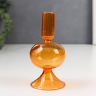 Подсвечник стекло на 1 свечу "Сомма" прозрачный оранж 14х7х7 см - фото 302080315