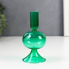 Подсвечник стекло на 1 свечу "Сомма" прозрачный зелёный 15х7х7 см - фото 302080317