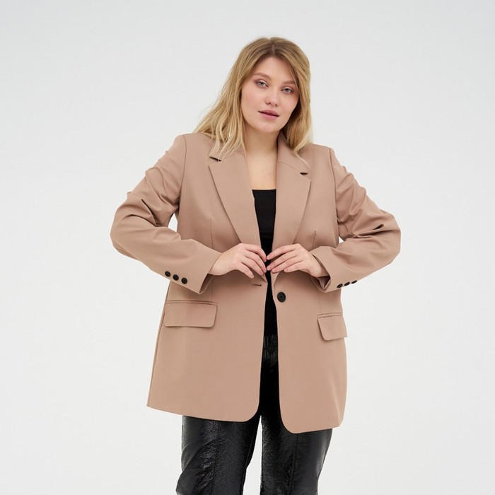 Пиджак женский MIST plus-size, р.60, бежевый - Фото 1