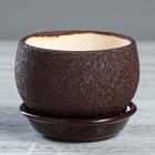 Горшок для цветов "Шар", шёлк, шоколадный цвет, керамика, 0.4 л - Фото 1