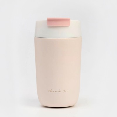 Термокружка TAKE IT EASY School Thank you, 500 мл, сохраняет тепло 6 ч, нержавеющая сталь, розовая