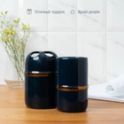 Набор аксессуаров для ванной комнаты «Бурлеск», 4 предмета (мыльница, дозатор для мыла, 2 стакана),цвет темно-синий - фото 24662270