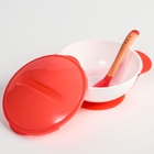 Тарелка на присоске Крошка Я 340 мл, в наборе крышка, термоложка, розовый - Фото 4