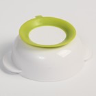 Набор детской посуды: миска на присоске 400мл., с крышкой, ложка, цвет белый/зеленый - фото 4340029