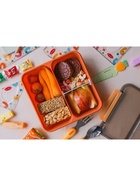 Ланч - бокс для еды Доляна «Классика», пластик, 2 отделения, в школу, 18×18×6 см, оранжевый - Фото 9