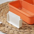 Ланч - бокс для еды Доляна «Классика», пластик, 2 отделения, в школу, 18×18×6 см, оранжевый - Фото 4