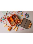 Ланч - бокс для еды Доляна «Классика», пластик, 2 отделения, в школу, 18×18×6 см, оранжевый - Фото 8