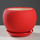 Горшок для цветов "Шар", шёлк, красный, керамика, 1.4 л - Фото 1