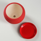 Горшок для цветов "Шар", шёлк, красный, керамика, 1.4 л - Фото 2