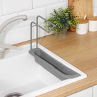 Держатель на раковину для кухонных мелочей Доляна, 36(49.5)×9×26 см, серый - Фото 2