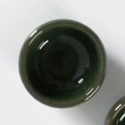 Набор для чайной церемонии керамический «Лунный камень», 7 предметов: чайник 150 мл, 6 пиал 50 мл, цвет зелёный - фото 4615562