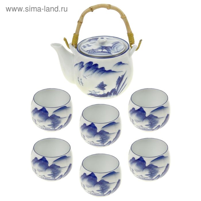 Набор для чайной церемонии 7 предметов "Горный ветер" (чайник 600 мл, чашка 70 мл) - Фото 1