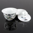 Набор для чайной церемонии керамический «Пейзаж», 8 предметов: чахай 150 мл, гайвань 100 мл, чашки 30 мл - Фото 3