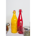 Бутылка стеклянная для соусов и масла с бугельным замком «Галерея», 1,11 л, 9×32 см цвет МИКС - фото 4541618