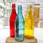 Бутылка стеклянная для соусов и масла с бугельным замком «Галерея», 1,11 л, 9×32 см цвет МИКС - фото 8236946