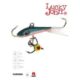 Балансир Lucky John FIN 3 + тройник, 4 см, цвет 54 блистер 7593120