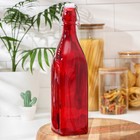 Бутылка стеклянная для соуса и масла с бугельным замком «Галерея», 1 л, 8×30,5 см, цвет МИКС - фото 6235931