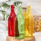 Бутылка стеклянная для соуса и масла с бугельным замком «Галерея», 1 л, 8×30,5 см, цвет МИКС - Фото 3