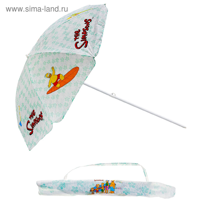 Зонт солнцезащитный SIMPSONS, с наклоном, длина спицы 100 см, МИКС - Фото 1