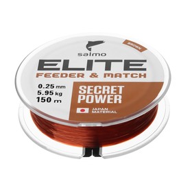 Леска монофильная Salмo Elite FEEDER & MATCH, диаметр 0.25 мм, тест 5.95 кг, 150 м, коричневая