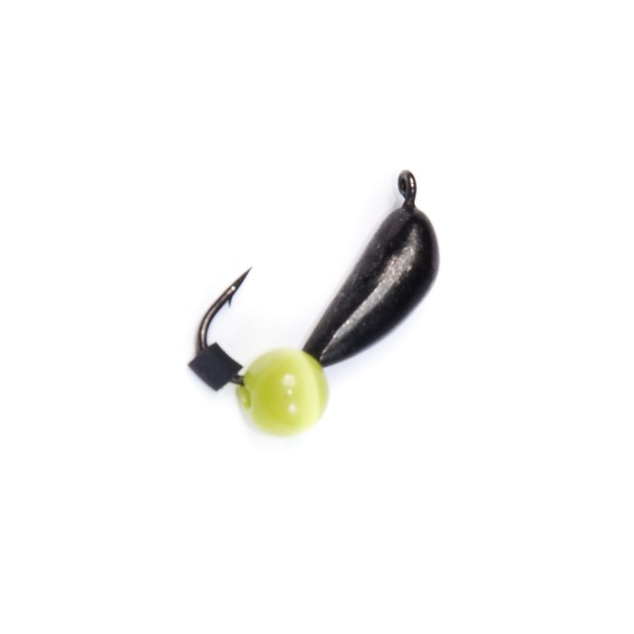 Мормышка вольфрам "Банан" спортивный с ушком, бисер желтый, кошачий глаз, вес 6 г, 030/Y - Фото 1