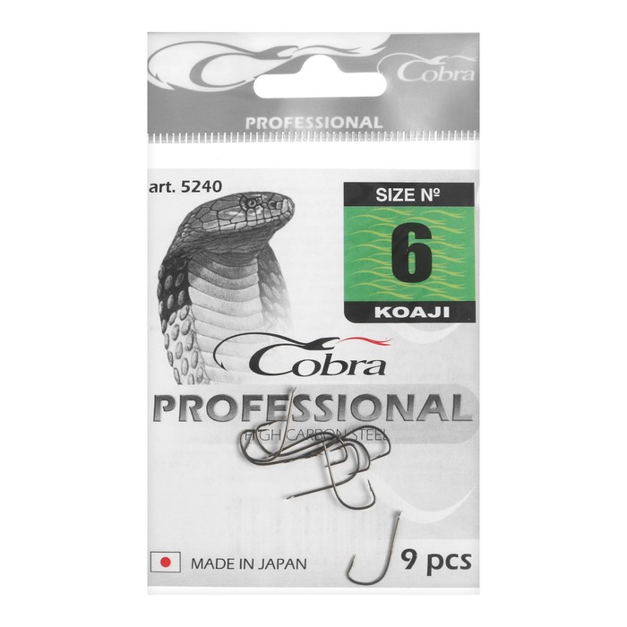 Крючки Cobra Pro KOAJI, № 06, 9 шт. - Фото 1