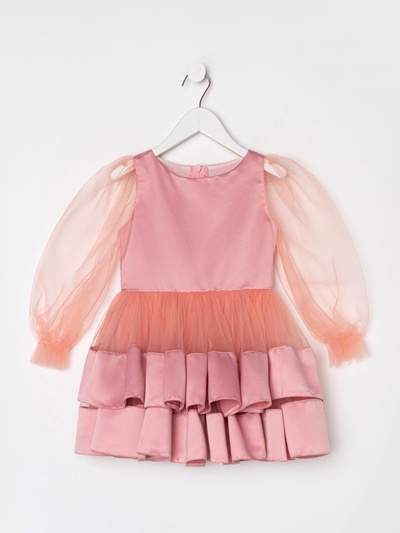 Платье нарядное детское KAFTAN, персиковое, размер 28 (86-92 см)