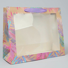 Пакет подарочный крафтовый с пластиковым окном, упаковка, «Нежность», 31 х 26 х 11 см - Фото 2