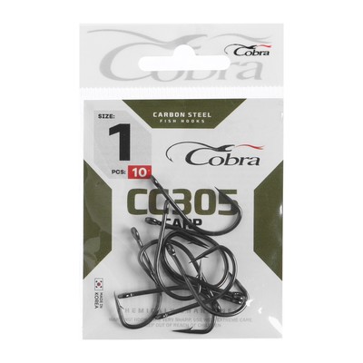 Крючки Cobra CARP, серия CC305, № 01, 10 шт.