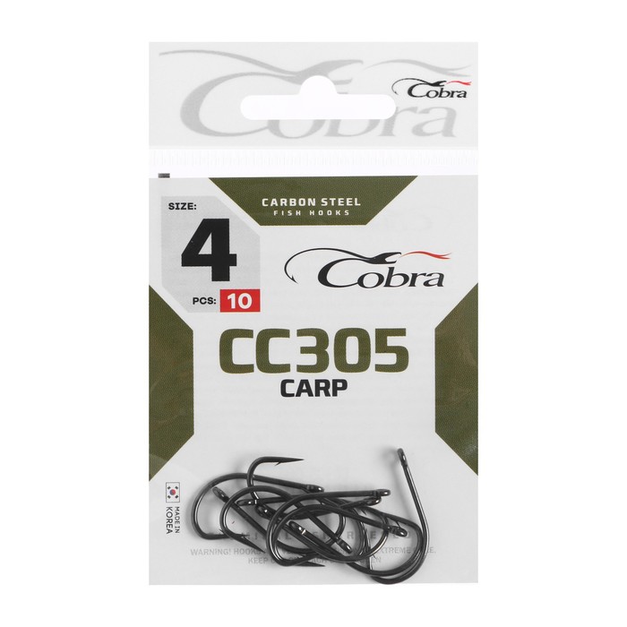

Крючки Cobra CARP, серия CC305, № 04, 10 шт.