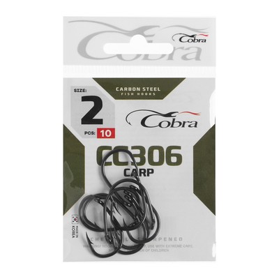 Крючки Cobra CARP, серия CC306, № 02, 10 шт.